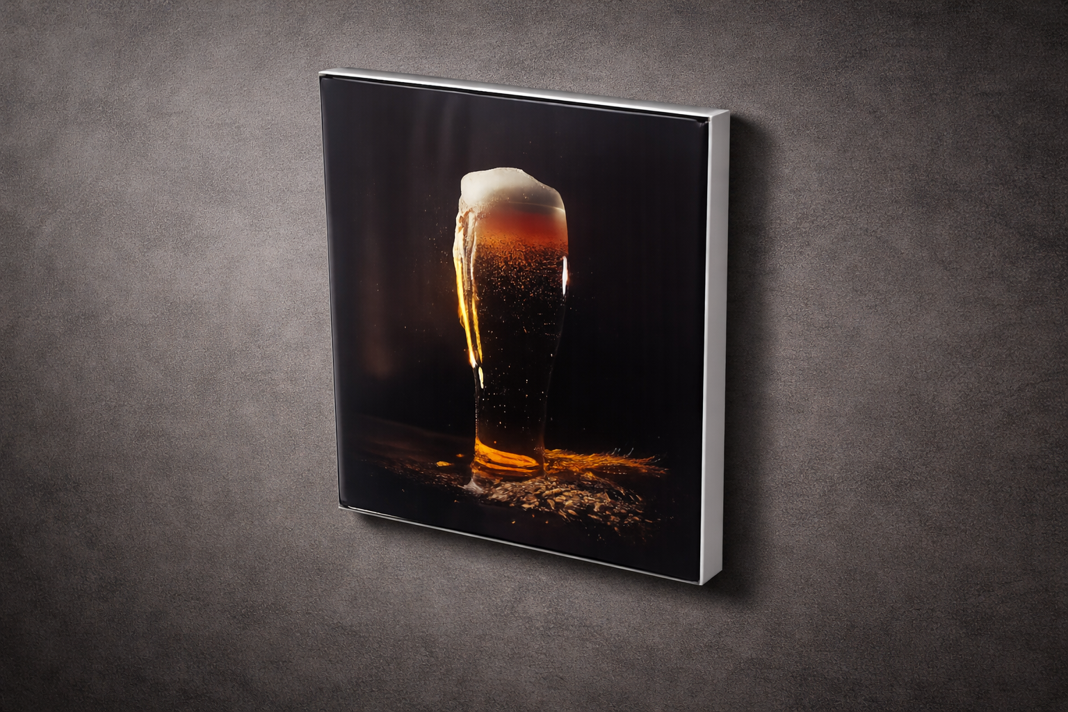 FAB20 one-sided fabric sign with beer photo.