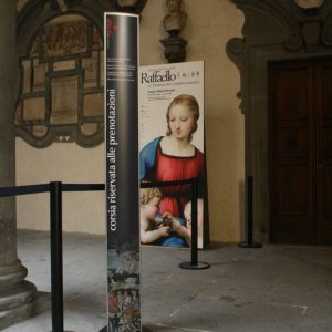Elegant and Noticeable Triangular Pylons at The Medici Riccardi Palace in Florence, Italy